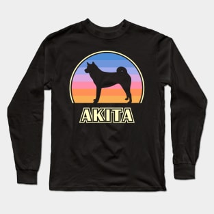 Akita Vintage Sunset Dog Long Sleeve T-Shirt